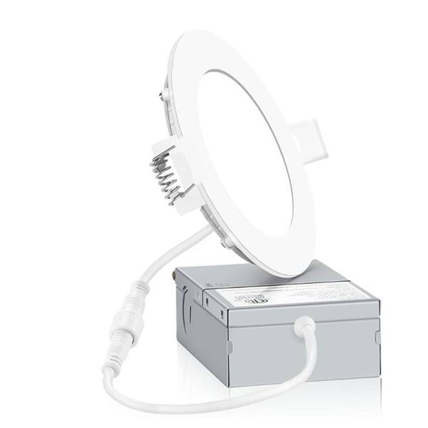 Lot of 4 – 4 inch recessed Led lights with junction boxes