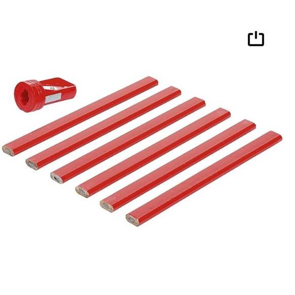 10 Package Contractor’s Choice Carpenter Pencils with Sharpener – Lot of 3