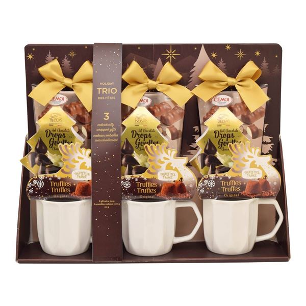 Break Apart Mug Gift Set – 3 Holiday Mugs with Treats
