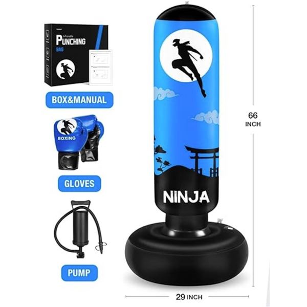 Esnowlee Inflatable Punching Bag Set for Ages 3 and Up