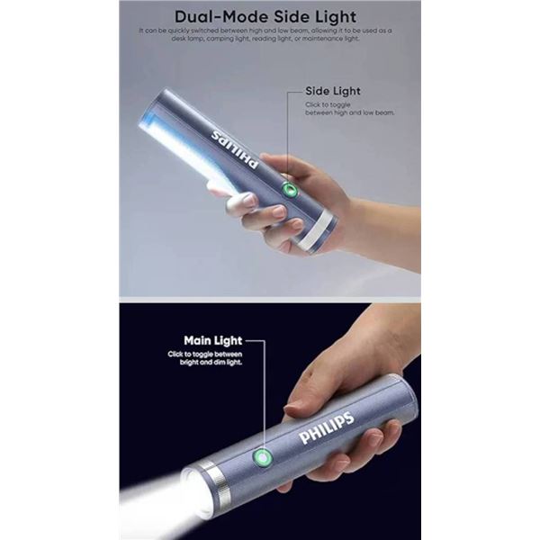 Philips SFL1188 Dual-Mode Rechargeable LED Flashlight