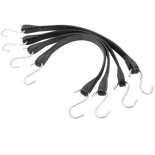 Lot of 3 Rubber Tie-Down Straps with S-Hooks