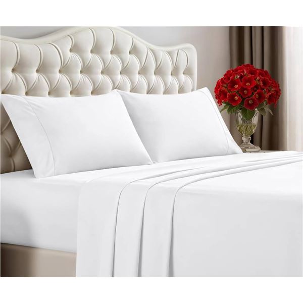 Utopia Bedding Full Bed Sheet Set with 4 Pieces in White
