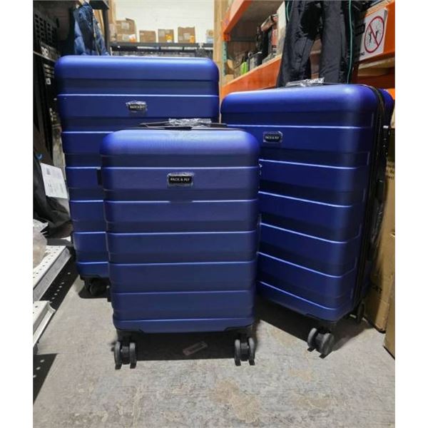 Pack & Fly 3-Piece Luggage Set – Navy Blue Edition