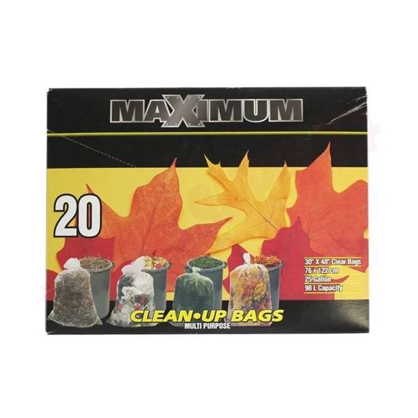 Lot of 3 – Maximum 30″ X 48″ Multi-Purpose Clean-Up Bags, 25 Gallon, 20 B