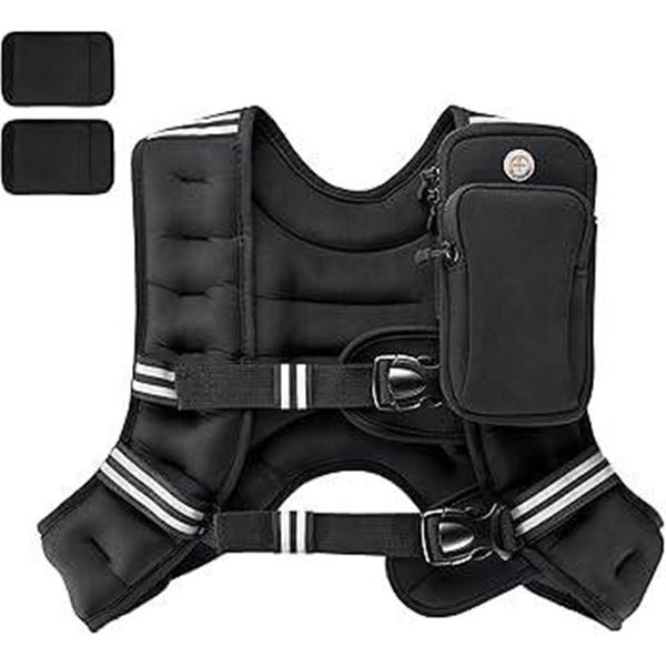 PACEARTH Weighted Vest with Phone Bag and Shoulder Pads, 10lb Capacity
