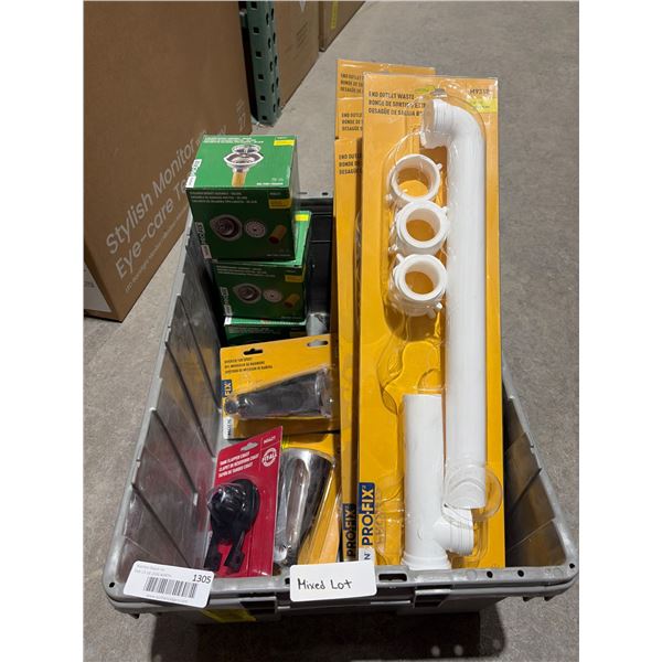 Bin Lot of Plumbing Supplies and Hardware Accessories