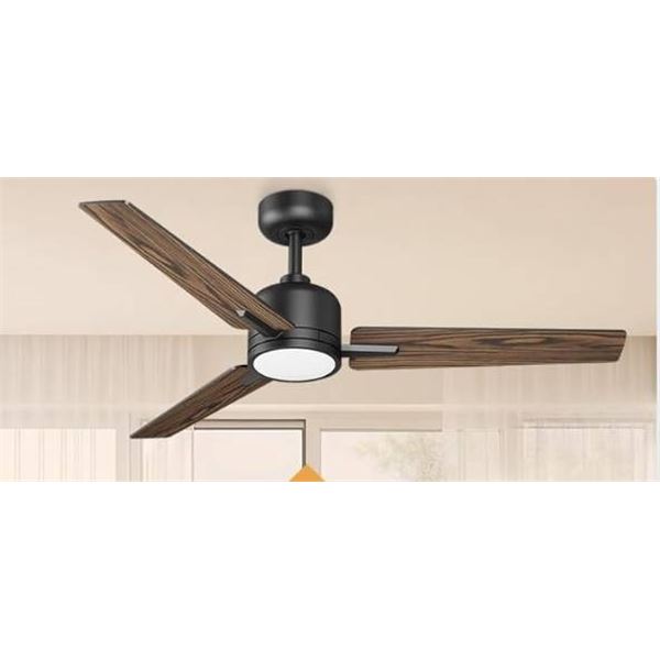 Ceiling Fan with 3 Brown Wood Fan Blades Model CFN-1373-NI