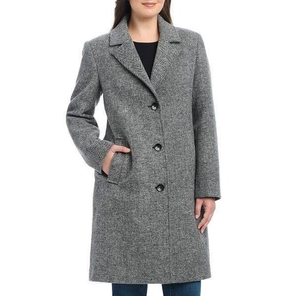 Vince Camuto Women’s Gray Herringbone Coat S/P