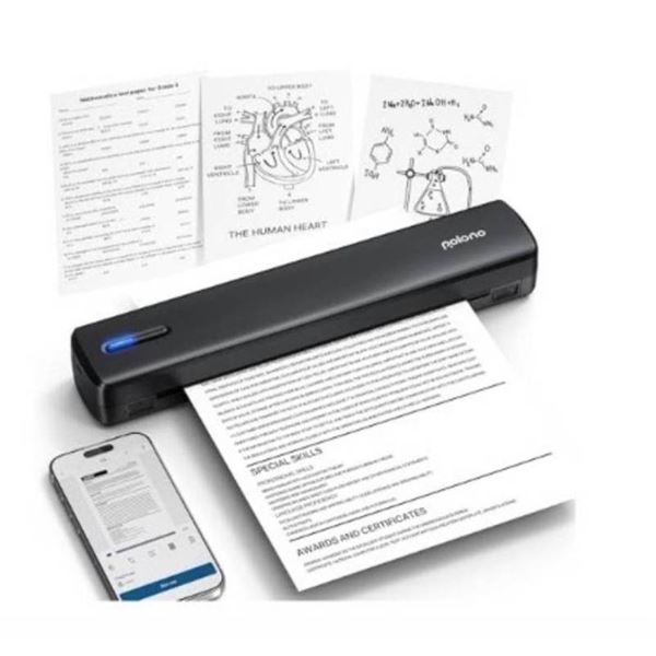 Polono D810 Portable Wireless Bluetooth Thermal Printer, Black