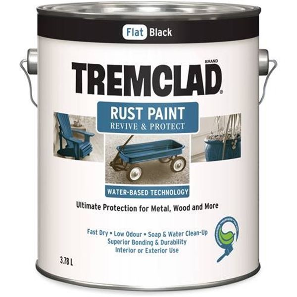 Tremclad Flat Black Rust Paint, Revive & Protect, 3.78L, Set of 2