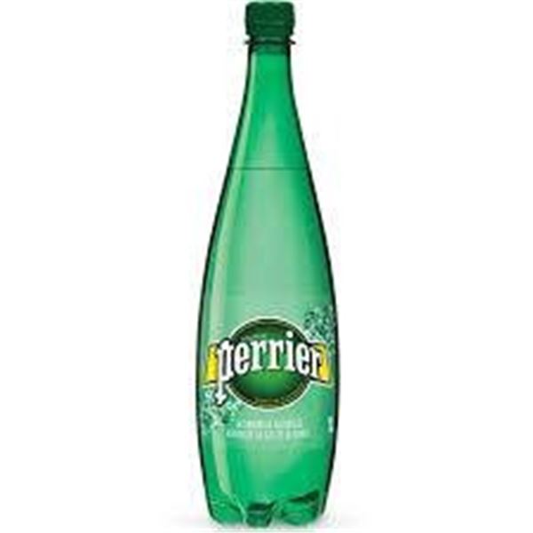 Six 1L Perrier Carbonated Natural Spring Water Bottles