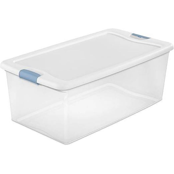 Sterilite 3 Bins With Latching Lids, 106 Qt (100 L) Each