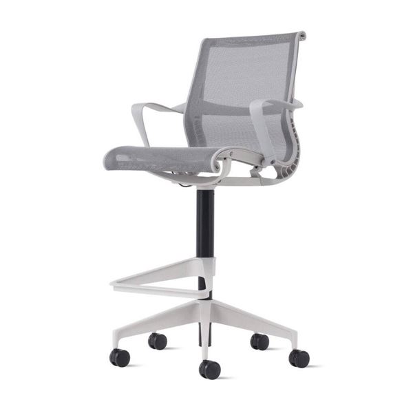 Adjustable Office Chair with Mesh Seat and Backrest on Casters