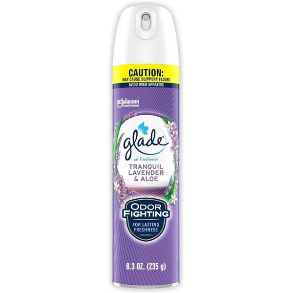 Glade Tranquil Lavender & Aloe Aerosol Spray, 12 Cans, 235g Each