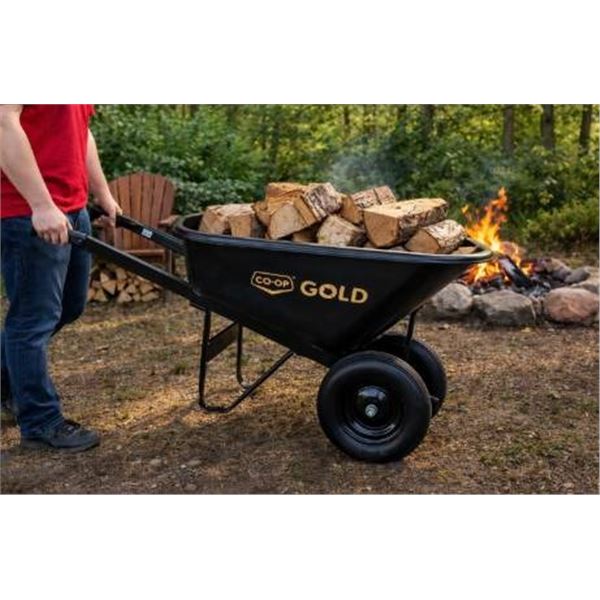 Black Wheelbarrow Tub with Coop Gold Branding