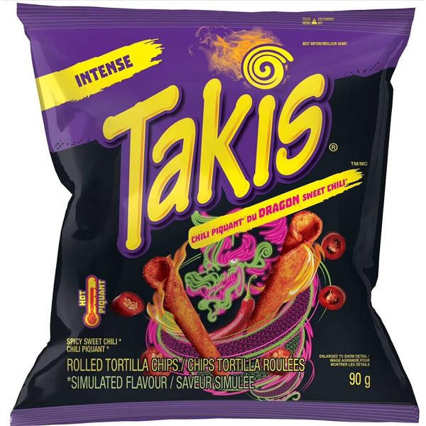 Takis Dragon Sweet Chili Rolled Tortilla Chips, 18 x 90g