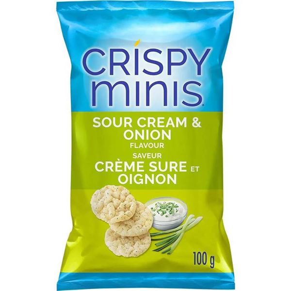 Quaker Crispy Minis Sour Cream & Onion Flavor, 12 x 100g