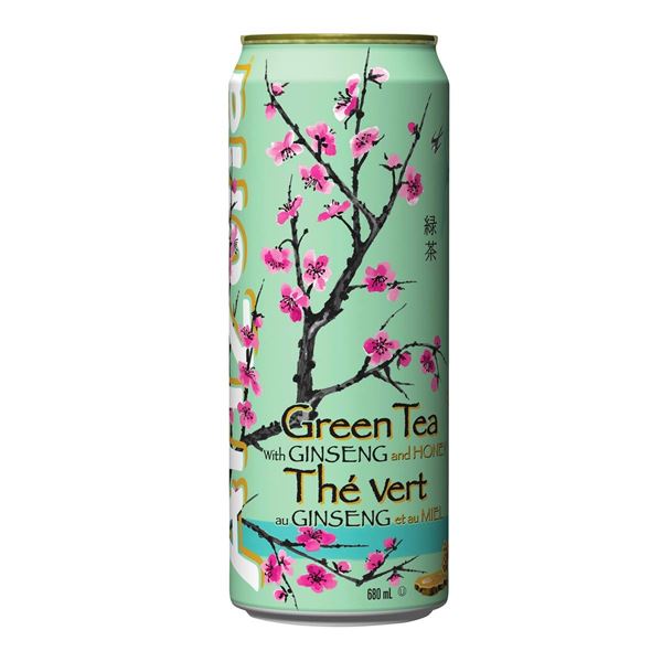 Arizona Green Tea with Ginseng, 24 x 680 mL Cans