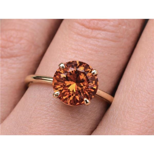 $1485, 10K(1.3g), LAB COLOR DIAMOND(0.9CT)SOLITAIRE  (0.9ct)RING, size 7, appraised value $1485, rin