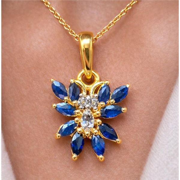$140, SILVER(1.6g),  GENUINE BLUE SAPPHIRE (2.55ct) PENDANT, retail value $140