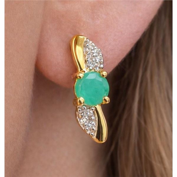 $160, SILVER(1.74g),  GENUINE EMERALD (APP 0.4ct) EARRING, retail value $160