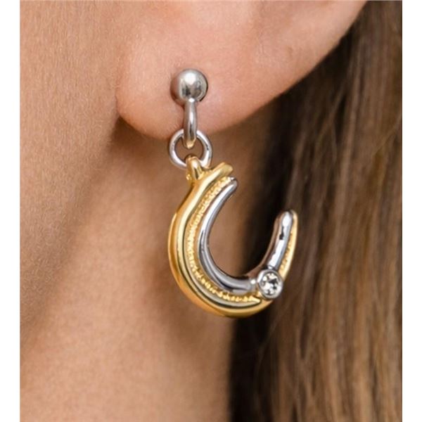 $60, SILVER(1.4g), GENUINE DIAMOND (0.02ct) "FIRST" LABEL EARRING, retail value $60