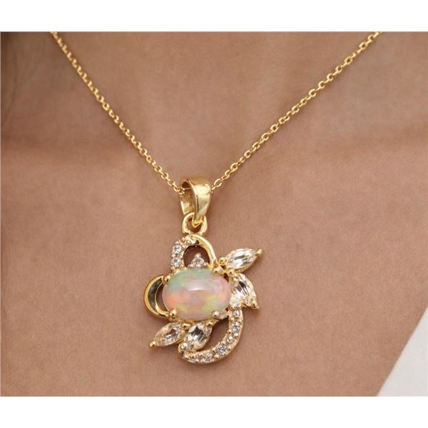 $160, SILVER(1.9g),  GENUINE OPAL  (1.15ct) PENDANT, retail value $160