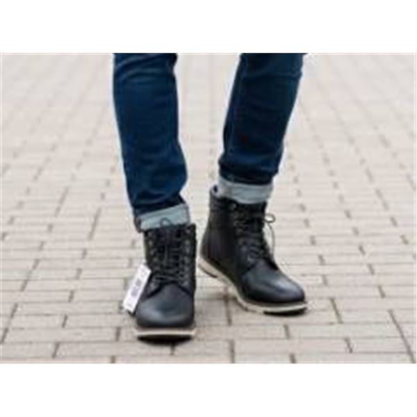 Men’s Black Ortholite Boots with Side Zipper, Size 11