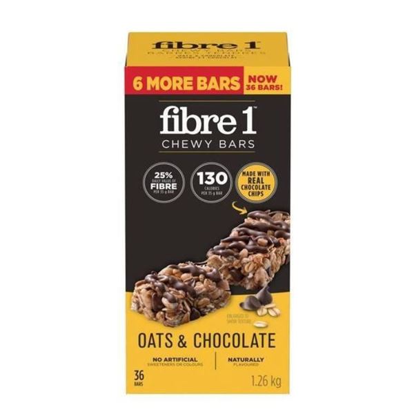 Fibre 1 Chewy Bars Oats and Chocolate 36 Count 1.26 kg