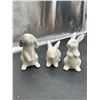 Image 3 : Lot of 3 White Ceramic Rabbit Decorations