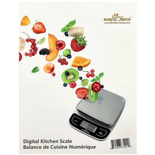 Easy@Home Digital Kitchen Scale, 11 lbs Capacity, Model EKS-202