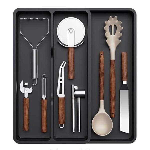 Lifewit Large Utensil Holder Kitchen Drawer Organizer