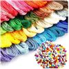 Image 1 : Embroidery Floss Rainbow Color Art Craft Yarn Set With Beads