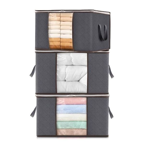 Lifewit 3 Pack Clothes Storage Bag, Foldable Storage Bins **Accessories Not Included**