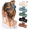 Image 3 : Lot of 3-Piece Shower Cap Set With 5 Piece Claw Hair Clips