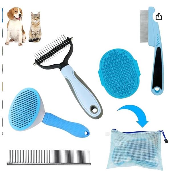 Dog Grooming Brush Shedding Kit – Dog Brush for Long Haired Dogs Short Haired Dogs, Dematti
