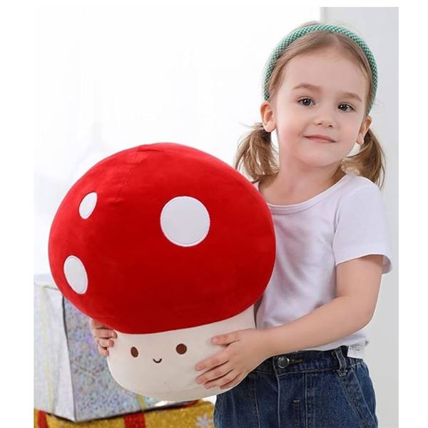 WeBingo Mushroom Plush Pillow, 12 Inch Cute Large Mushroom Decor Stuffed Plushies
