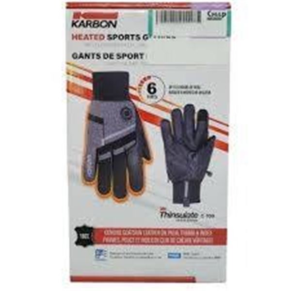 Karbon Heated Sports Gloves, XL-TG Size with 3M Thinsulate C-100