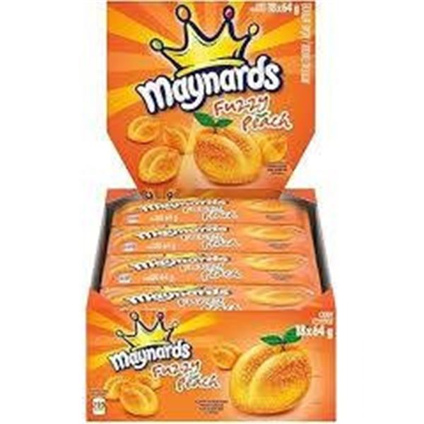Maynards Fuzzy Peach Bags, 18 x 64 g Candy Packs