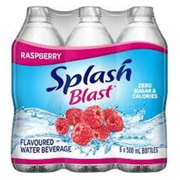 Splash Blast Framboise Flavored Water Beverage, 12 Bottles of 500 mL