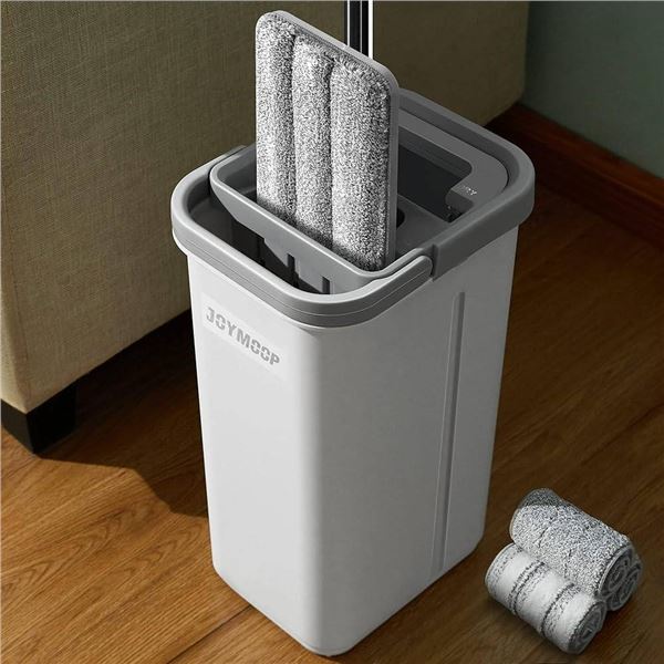 JoyMoop Squeeze Flat Mop and Bucket System – Model 23-D-01-JM