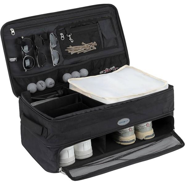 Golf Trunk Organizer With Divider and Support Pads – Model CARGO801