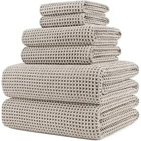 Polyte Microfiber Bath Waffle Towels Set with Model Number 5140