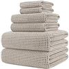 Image 1 : Polyte Microfiber Bath Waffle Towels Set with Model Number 5140