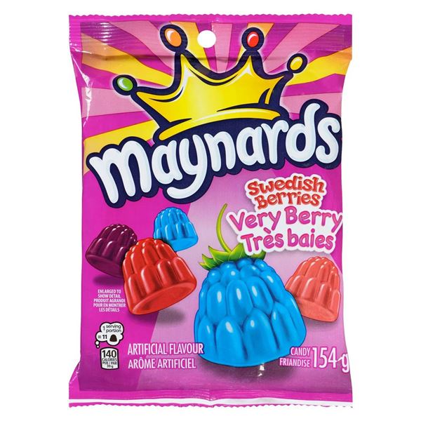Maynards Swedish Berries Very Berry 154g Pack, Case of 12