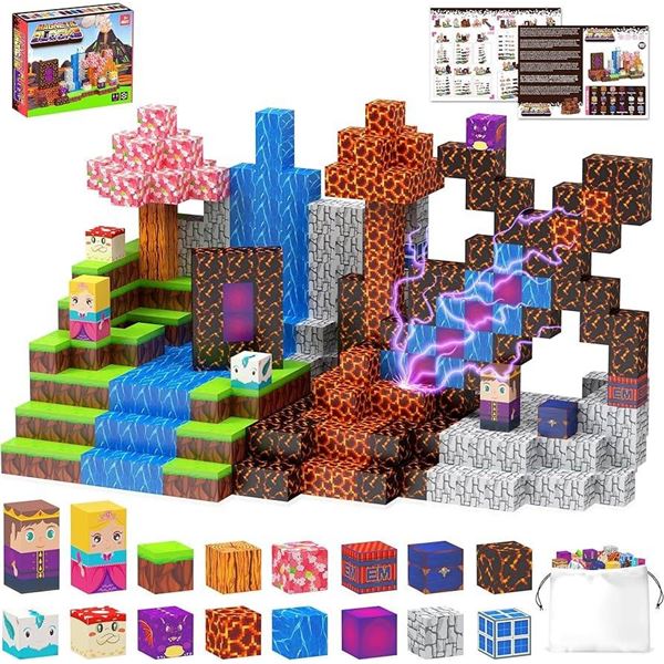 Magnetic Blocks Construction Toy Set for Ages 3+