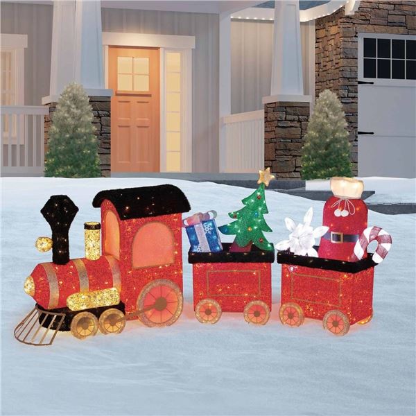Holiday Light-Up Train Set with 678 LED Lights – 3 Pieces
