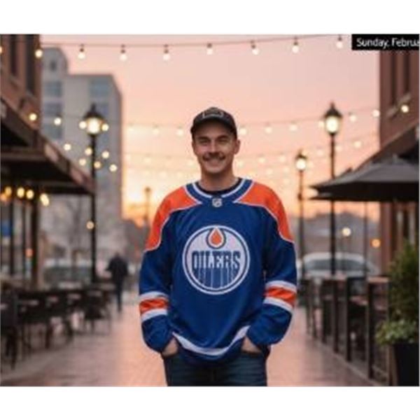 Edmonton Oilers NHL Licensed Jersey, XL, Blue and Orange