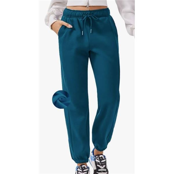 Pinspark Lightweight Elastic Joggers in Teal – Size Large
